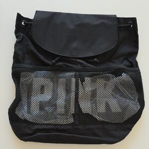 VS-Pink - Black Mesh Pocket Women's Bag